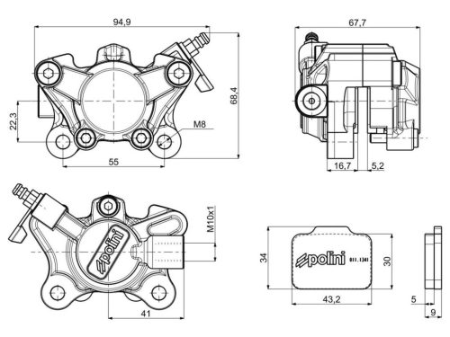 Féknyereg Piaggio Zip Sp