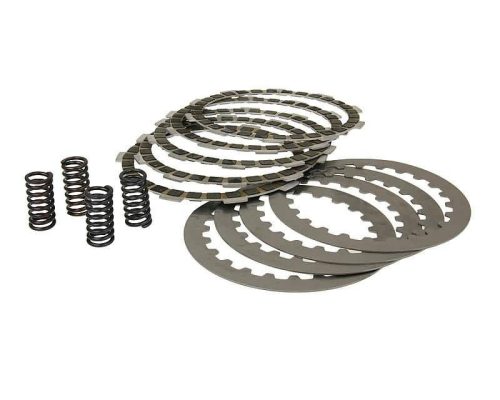 Parafás és acél kuplunglamella szett kuplungrugókkal - Minarelli AM, Generic, KSR-Moto, Keeway, Motobi, Ride, 1E40MA, 1E40MB