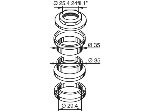 Kormány fej csapágy szett - Malaguti F12, F15, Crosser