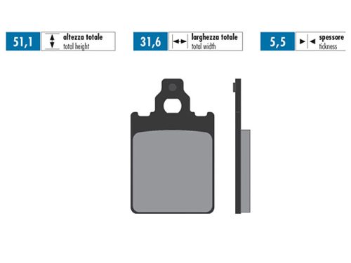 Polini organikus fékbetét - Piaggio Quartz, Italjet Formula, Piaggio SKR