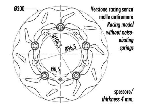 Polini Racing Evolution úszó féktárcsa 200mm - Gilera, Piaggio, Vespa