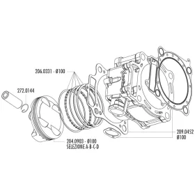   Polini dugattyú készlet 490cc 100mm (A) - Honda CRF 450 02-05