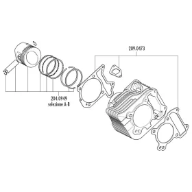   Polini dugattyú szett D.72 (A) 198cc 72mm - Piaggio 125cc 4 ütemű 2V Leader