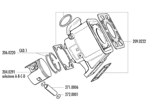 Polini dugattyúgyűrű 100cc 55x1.5mm - Yamaha DT 80 (vízhűtéses)