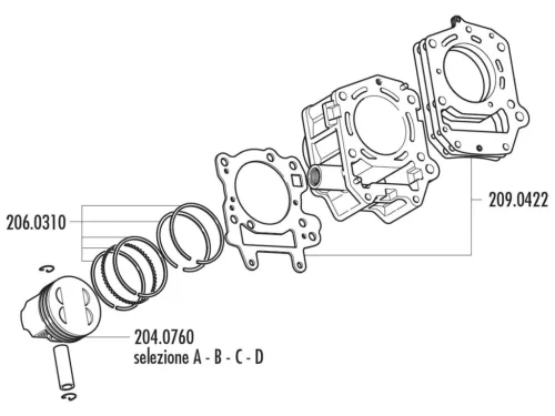 Polini dugattyúgyűrű szett 180cc 67mm - Aprilia Leonardo, Scarabeo 125/150, Rotax 4 ütemű