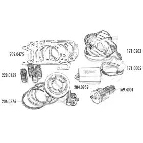   Polini dugattyúgyűrű szett 300cc 75mm - Piaggio 300ie 4 ütemű (vízhűtéses) Quasar