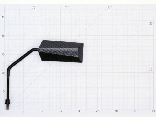 Tükör F11 Millenium M8 hosszú jobb kezes menetes, csomagban adapter karbon-kinézetű