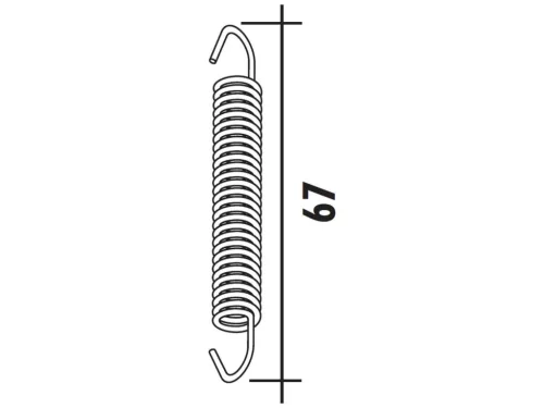 Húzó Rugó Inox L=67
