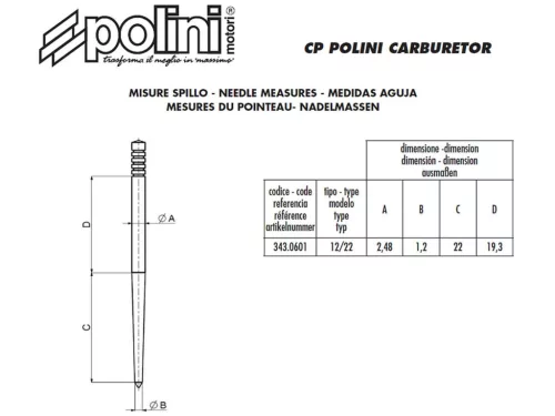 Kúpos Tű Karburátor Cp 12/22