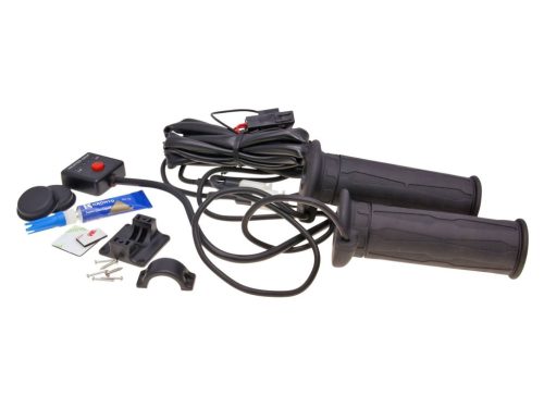 Koso fekete 130mm-es fűtőtt kormánymarkolat készlet robogó, moped, motor gázmarkolathoz