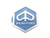 Piaggio 3D hatszögletű bedugós, kék/ezüst embléma 32x37mm