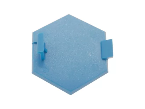 Piaggio 3D hatszögletű bedugós, kék/ezüst embléma 32x37mm