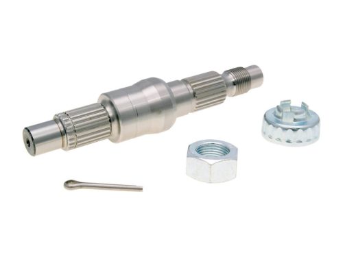 143mm-es kimeneti tengely + anya, biztonsági sapka és biztosítószeg - Piaggio, Vespa 125, 150cc (2 ütemű) (-1999)