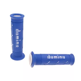   Domino A250 on-road kék/fehér nyitott végű kormánymarkolat szett