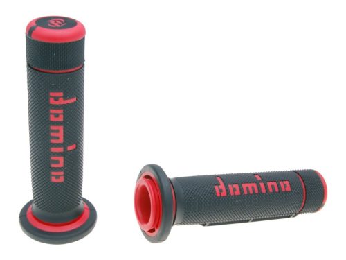 Domino A180 ATV 22/22mm fekete-piros kormánymarkolat szett hüvelykujjas gázkarhoz