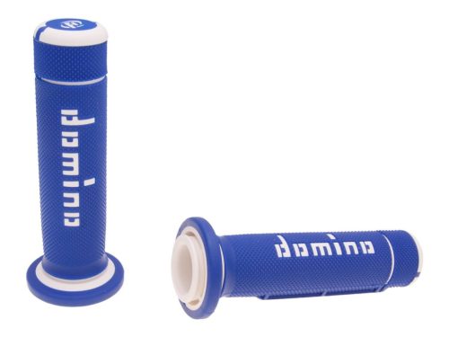 Domino A180 ATV 22/22mm kék-fehér kormánymarkolat szett hüvelykujjas gázkarhoz