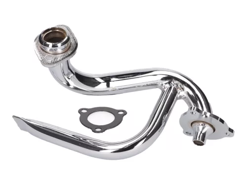 Krómozott kipufogócsonk fojtócsővel - Aprilia SX, RX, Derbi Senda, Gilera RCR, SMT