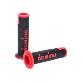   Domino A450 on-road verseny fekete/piros nyitott végű kormánymarkolat szett