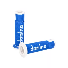   Domino A450 on-road verseny kék/fehér nyitott végű kormánymarkolat szett