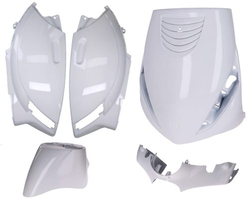 Fényes fehér burkolat szett - Piaggio Zip 2 AC (léghűtéses) 2000-