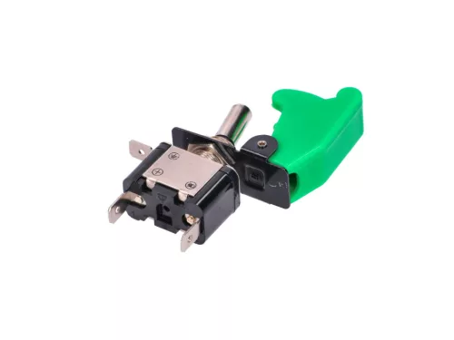 Védőfedéllel és LED-del ellátott kapcsoló - zöld