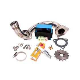  Dethrottle kit CDI állítható / rozsdamentes acél gyűjtőcső Derbi Senda, Aprilia RX, SX, Gilera RCR, SMT 2018- (Euro4)