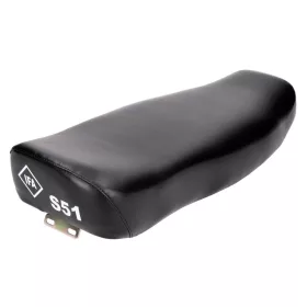   Ülőpad duplaüléses, sima, fekete, IFA S51 felirattal Simson S50, S51, S70 modellekhez