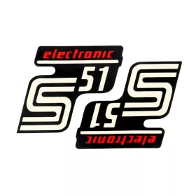   Írás S51 Elektronikus fólia / matrica fekete-piros 2 db Simson S51 készülékhez