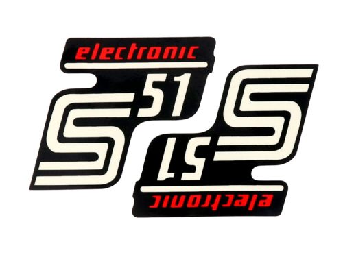 Írás S51 Elektronikus fólia / matrica fekete-piros 2 db Simson S51 készülékhez