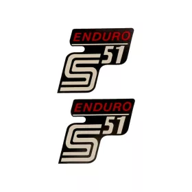   Írás S51 Enduro fólia / matrica fekete-piros 2 db Simson S51 modellhez