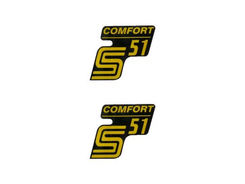 Írás S51 Comfort fólia / matrica fekete-sárga 2 db Simson S51 készülékhez