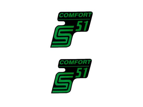 Írás S51 Comfort fólia / matrica fekete-zöld 2 db Simson S51 készülékhez