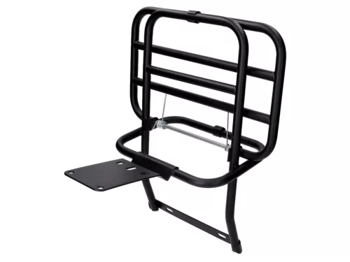 Hátsó csomagtartó fekete összecsukható Vespa PX, LML modellekhez