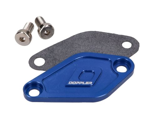 Olajszivattyú fedél Doppler kék Minarelli AM6, Derbi EBE, EBS, D50B, D50B modellekhez