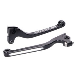   Fékkar és kuplungkar szett Doppler CNC fekete Derbi Senda, Gilera RCR, SMT -2010, fékkarokhoz