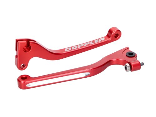 Fékkar és kuplungkar készlet Doppler CNC piros Derbi Senda, Gilera RCR, SMT -2010, Derbi Senda, Gilera RCR, SMT - 2010