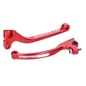   Fékkar és kuplungkar szett Doppler CNC piros Rieju, Derbi, Sherco (AJP fékkel) fékkarokhoz