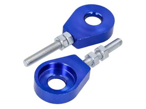 Kerékfeszítő / láncfeszítő készlet alumínium kék eloxált 12mm
