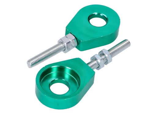 Kerékfeszítő / láncfeszítő készlet alumínium zöld eloxált 12mm