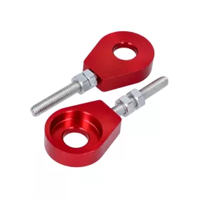   Kerékfeszítő / láncfeszítő készlet alumínium piros eloxált 12mm