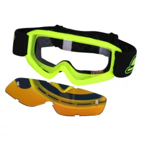 MX Goggles S-Line Kids Fluo Sárga - Iridium Piros