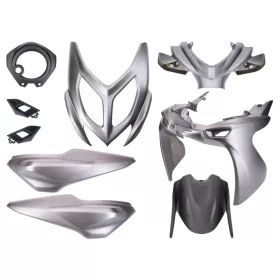   Védőburkolat készlet fekete / szürke, matt 9 darab Yamaha Aerox, MBK Nitro 50cc 2013-hez