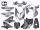 Védőburkolat készlet fekete / szürke, matt 11 darab Yamaha Aerox, MBK Nitro 50ccm -2013