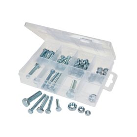   Hatszögletű csavarok és anyák választék doboz M5-M8 75 darab