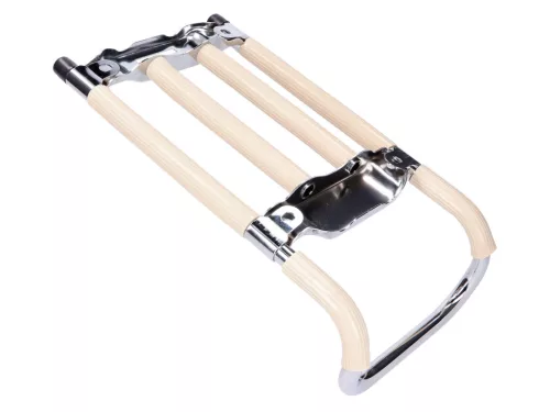 Csomagtartó krómozott, bézs színű Simson KR51/1, KR51/2, SR4-2, SR4-3, SR4-4, Schwalbe, Star, Habicht, Sperber csomagtartóhoz.