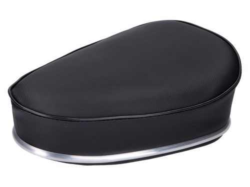 Nyereg / ülés fekete krómozott csíkkal, 22 mm-es rögzítéssel mopedhez