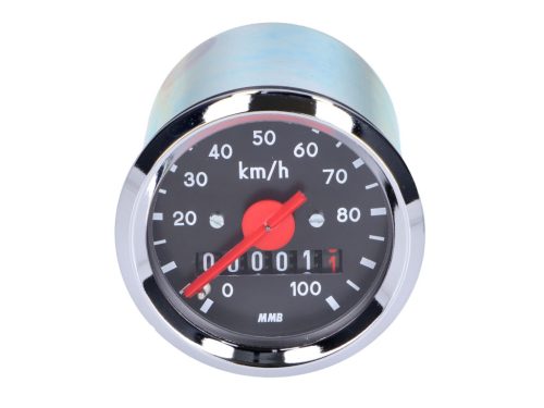 Sebességmérő 100km/h 48mm fekete Puch Maxi, MV, MS, DS, Simson, Herkules, Simson, Puch Maxi, MV, MS, DS, DS, Simson, Herkules sebességmérőhöz