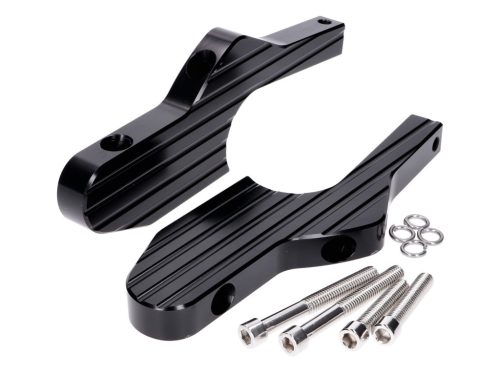 Lábtartó adapter lábtámasz alumínium CNC fekete matt a Vespa GT, GTS, GTV modellekhez
