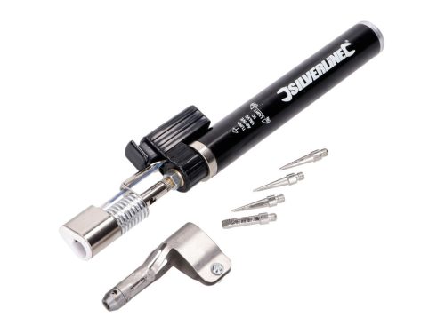 Silverline 195mm gázforrasztópáka 4 forrasztóhegyvel együtt