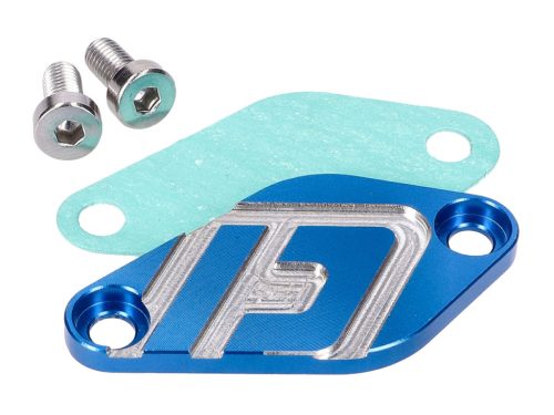 Olajszivattyú fedele Doppler V2 kék Minarelli AM6, Derbi EBE, EBS, D50B modellekhez